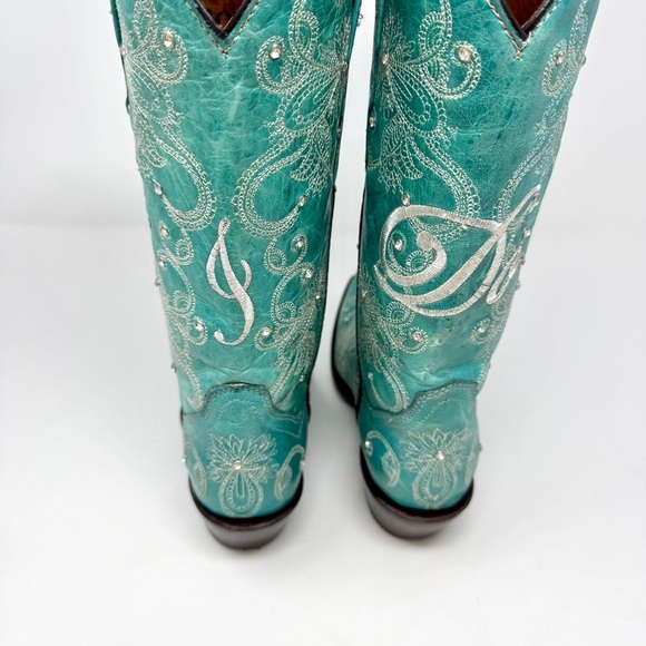 Cowboy Pro I Do Women's Wedding Turquoise Embroidered Western Boots - Picture 16 of 16